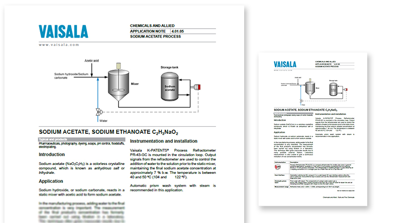 Sodium Acetate Process