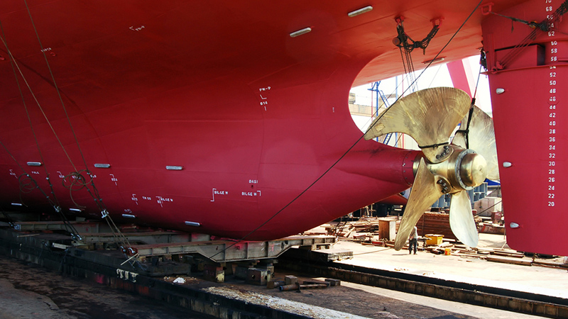 Ship on a dockyard