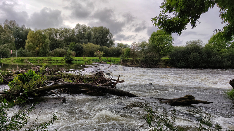Flooding in a rural area