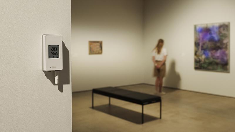 Jade logger with probe HMP115 installed in a art museum