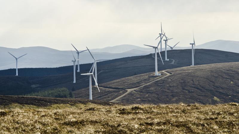 Wind farm in hills