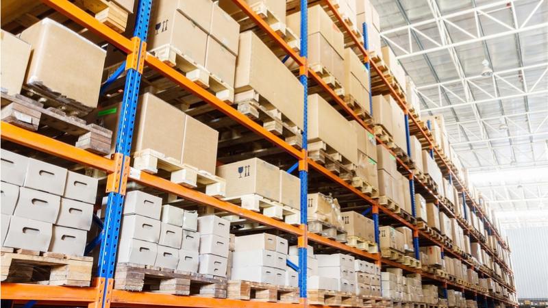 Warehouse shelves
