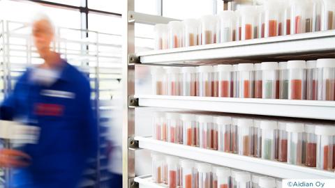 Aidian-Produktion: Dip-Slides und Fachkraft