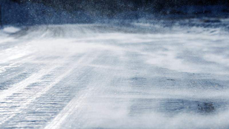 Road covered with snow and ice