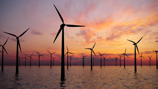 Wind turbines at sea