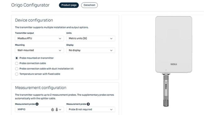 Origo configurator screenshot