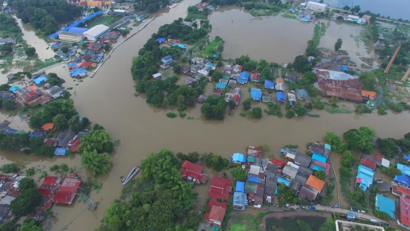 Flooded village 