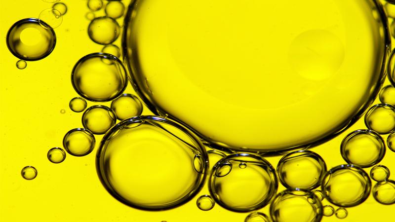 Oil and water drops