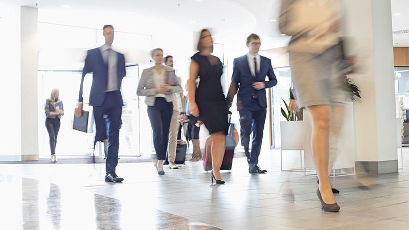 People walking in the office